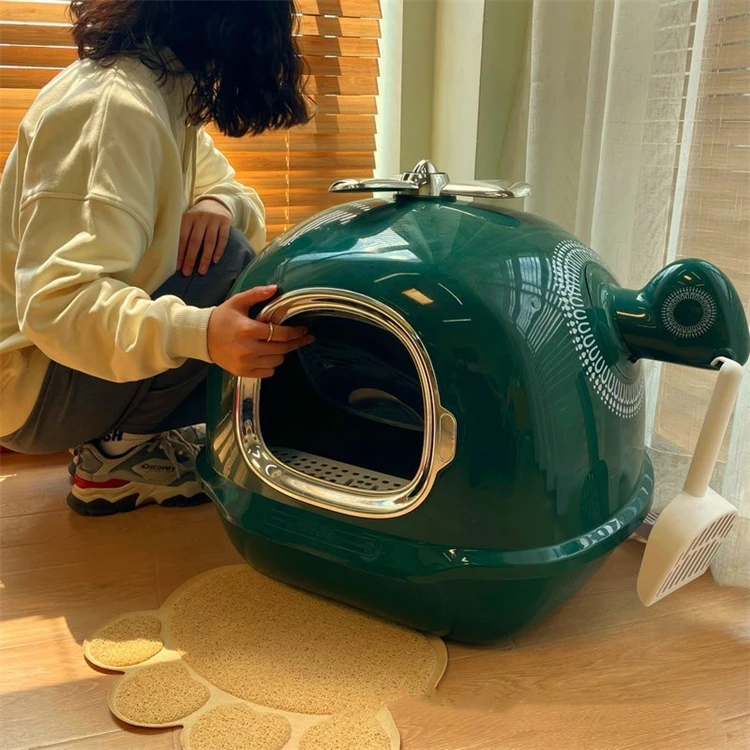 Fully Enclosed Anti Splash Cat Litter Shovel Odor Proof Cat Toilet Helicopter Cat Litter Box