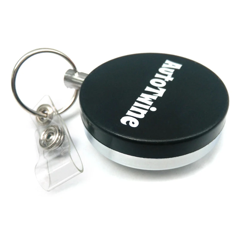 Customize Heavy Duty 40Mm Metal Wire Retractable Round Badge Reels Holder Wholesale Black Yoyo Badge Reel