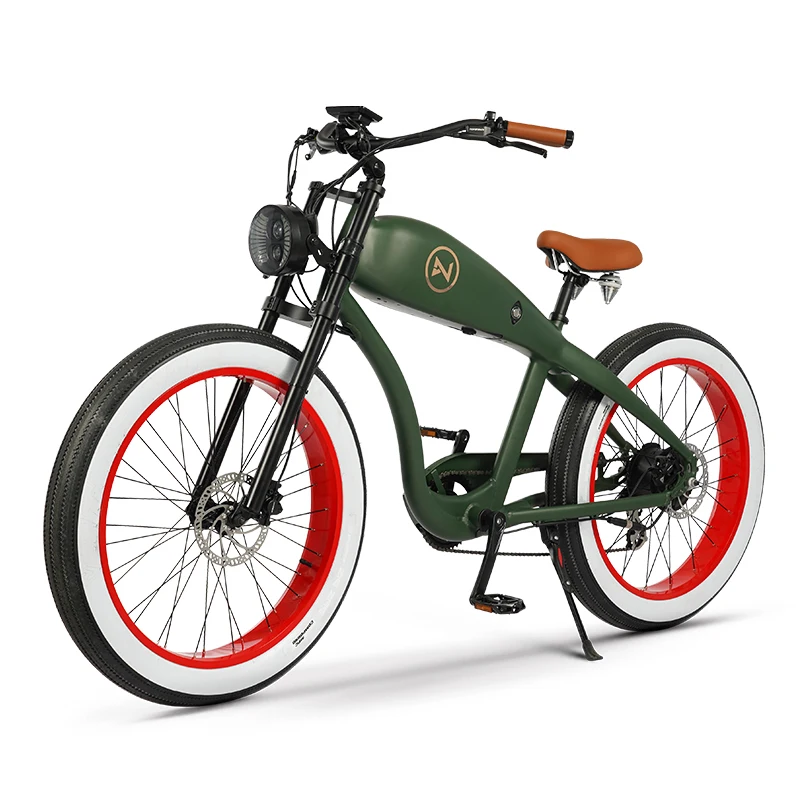 N-MOTO High Speed Electric Bike 350w Powerful 26 Inch Fat Tire Snow Beach Bicycle Disc Brake Chopper Electric Bike