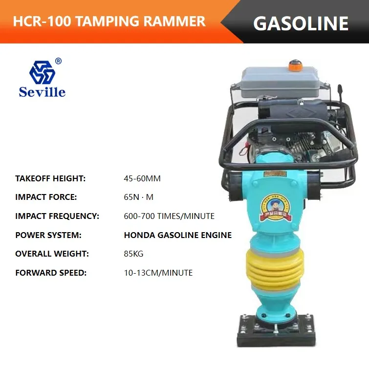 Seville Hot Sale New Gasoline Power Jumping Jack Compactor Tamper Vibrating Tamping Rammer Price Made in China