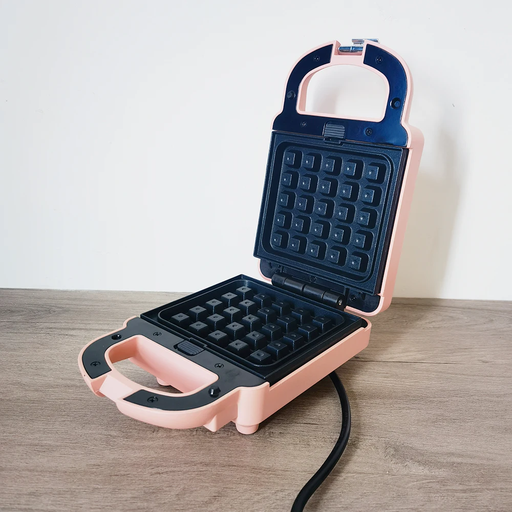 Mini Sandwich Maker, Portable 2 in 1 Waffle Maker Panini Press Grill  White, pink, aqua,red colors