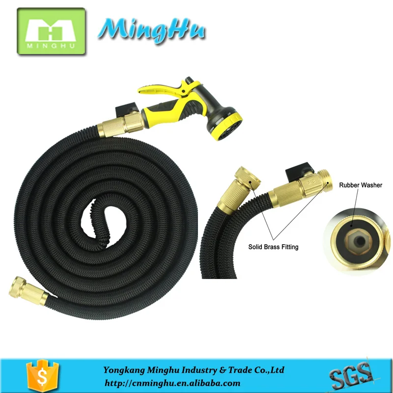 Extra Strength Fabric Expanding Pipe with Nozzle Gun Garden Lightweight Water Hose Latex Long Car Wash Water Hose