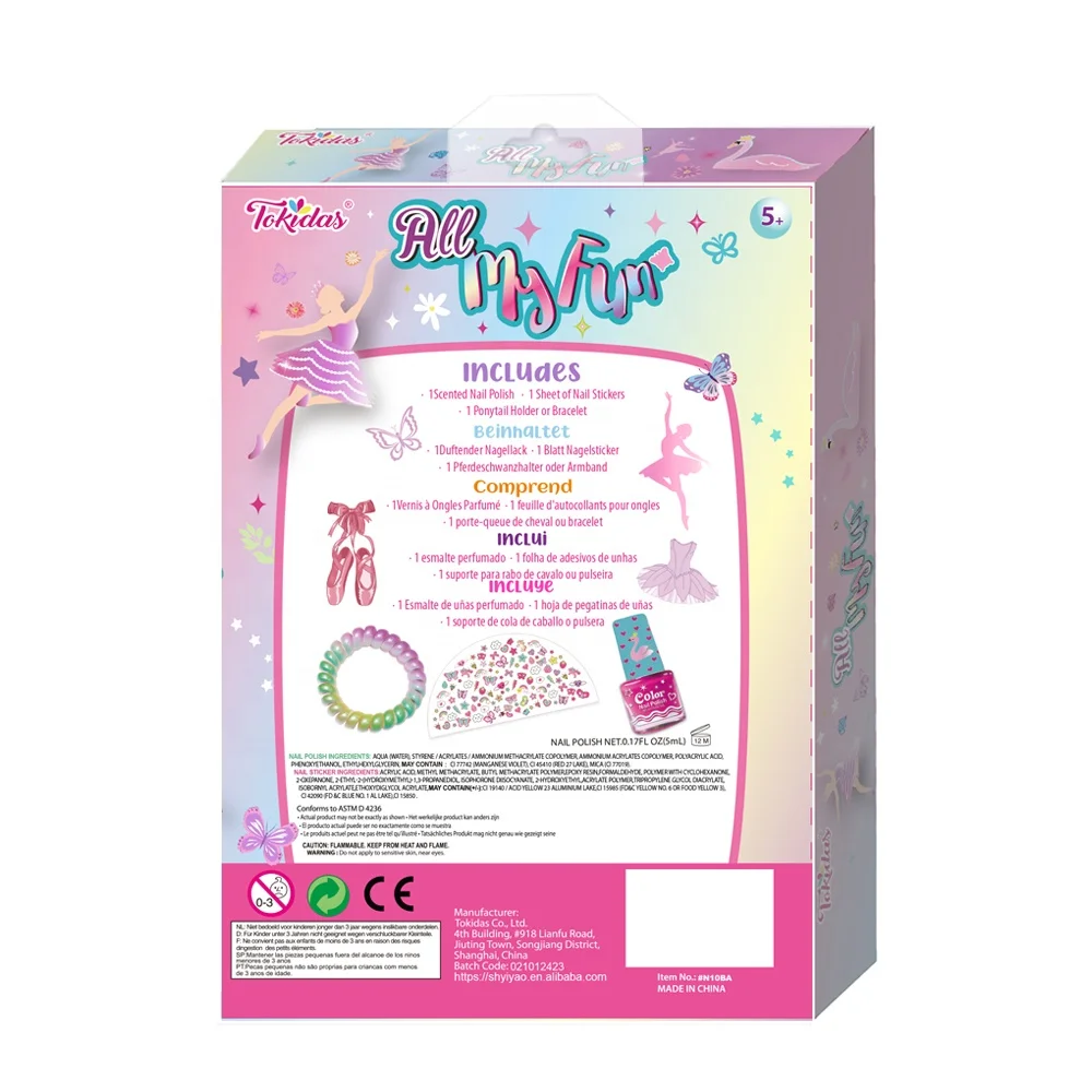 Kids make up tattoo sticker set Girls fashion pretend make up body arts set children make up nail polish toy set