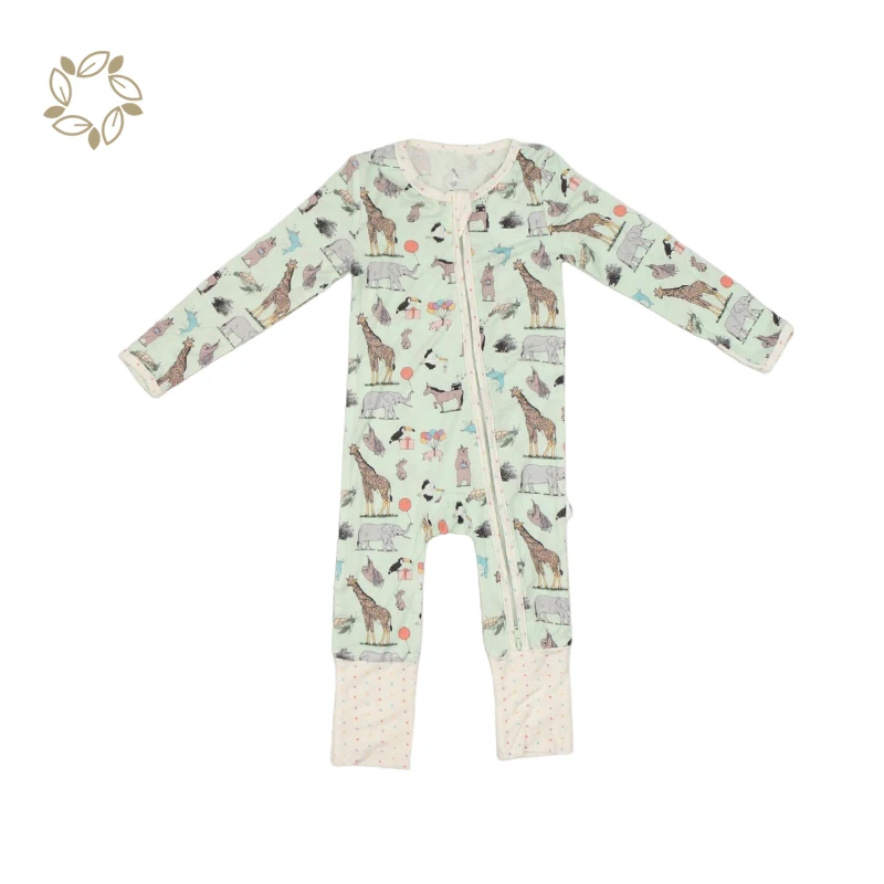 Eco friendly baby clothing romper orgnaic bamboo zip baby romper sustainable baby romper infant sleepsuit newborn onesie