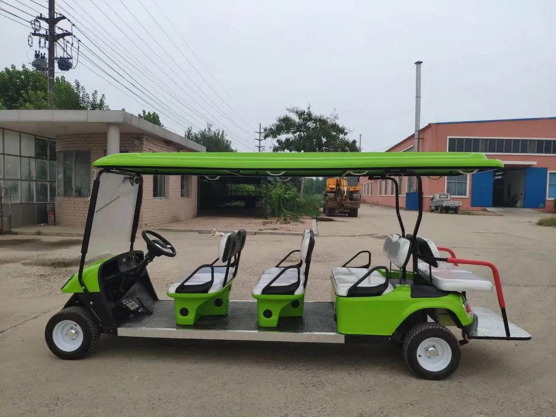 8 Passengers 6+2 Seaters 72V 4000W Bus Electric Sightseeing Car For Outdoor Playground