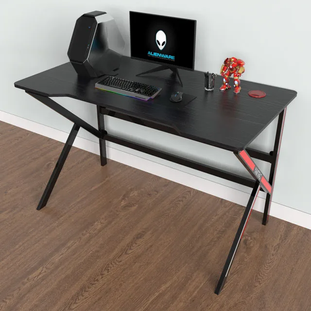 High Quality Structurally Stable Heavy Duty MDF Gamer Laptop Stand Home Gaming Table RGB E-Sports Computer Pc Desk/