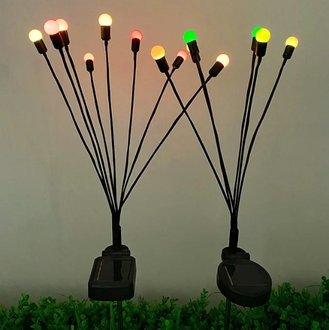 Newish Outdoor Courtyard Led Bulbs Decorative Solar Garden Starburst Swaying Light Waterproof Solar Firefly Lights