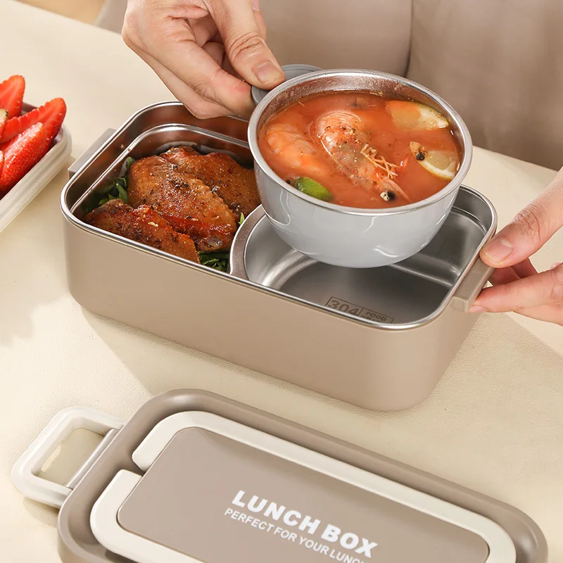 3 layer student school office 3000ml large capacity nutrition microwave food safety plastic metal stainless steel lunch box