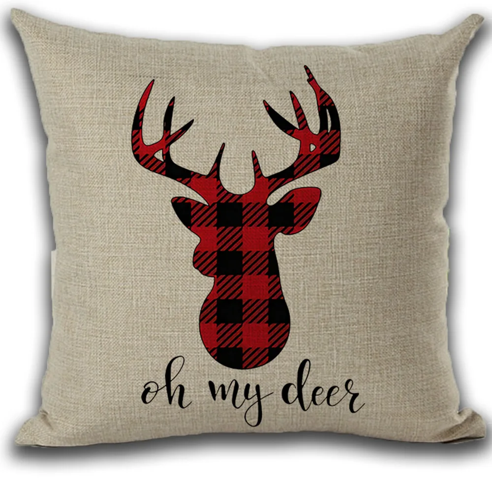 Merry Christmas Decorations for Home Xmas Cushion Cover Christmas Ornament Pillowcase Natal Navidad 2023 New Year Gifts 45x45cm