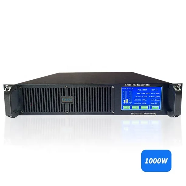 YXHT-2 1000W FM Transmitter, Long Range Radio Stereo Station PLL Touch Screen Church Supermarket School, FCC Certified