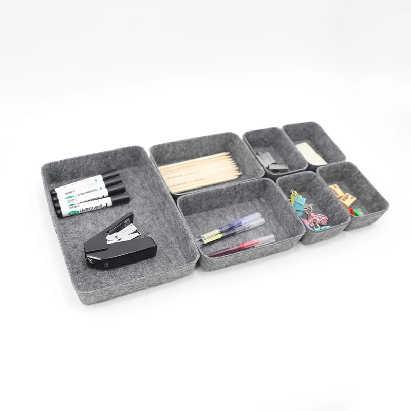 storage boxes felt organiser felt storage cubes Office Drawer Organizers Trays Set Drawers dividers desk drawer organizer