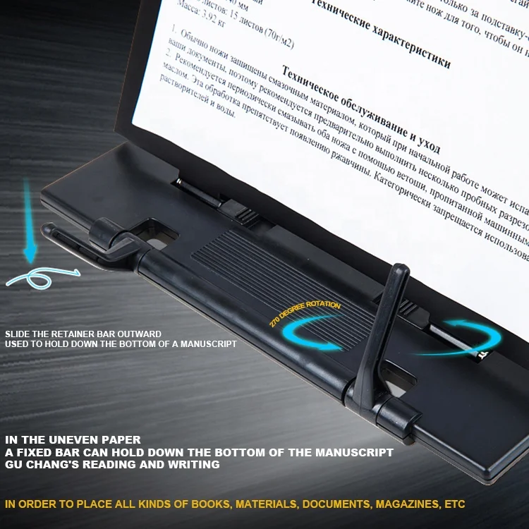 Desktop Document Book Holder stand 7 Angle Adjustable bookstand Portable Reading Book stand with Bar Ruler and Clip