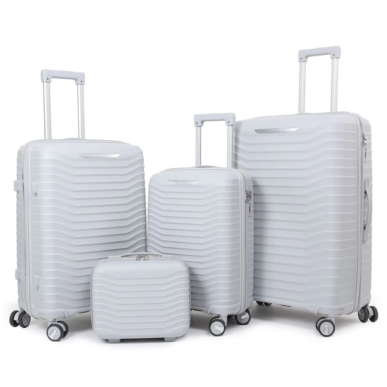 Custom Unisex Air Express Leather Travelling Luxury Suitcase Luggage 4 Set of Travel Bags