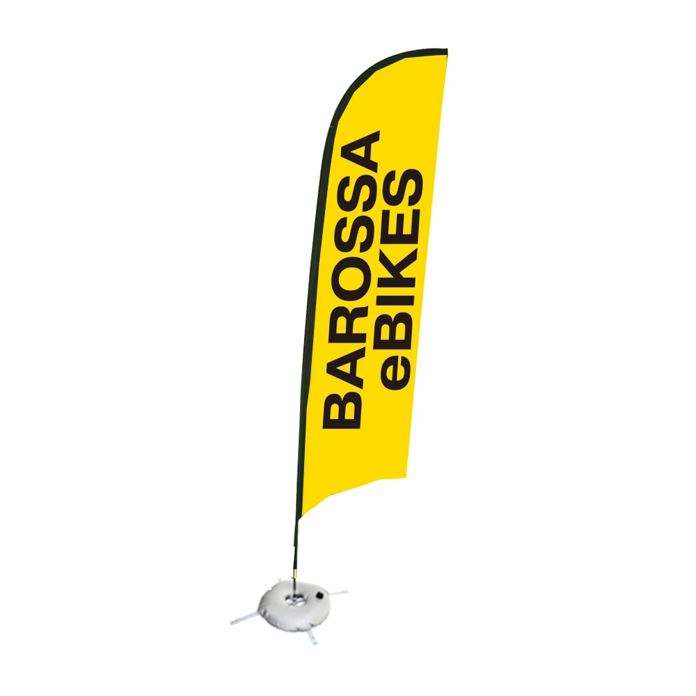 Outdoor Flying Banner Promotion Custom Printed Advertising Feather Teardrop Flag Bali Bow Beach Flag with Corss Base