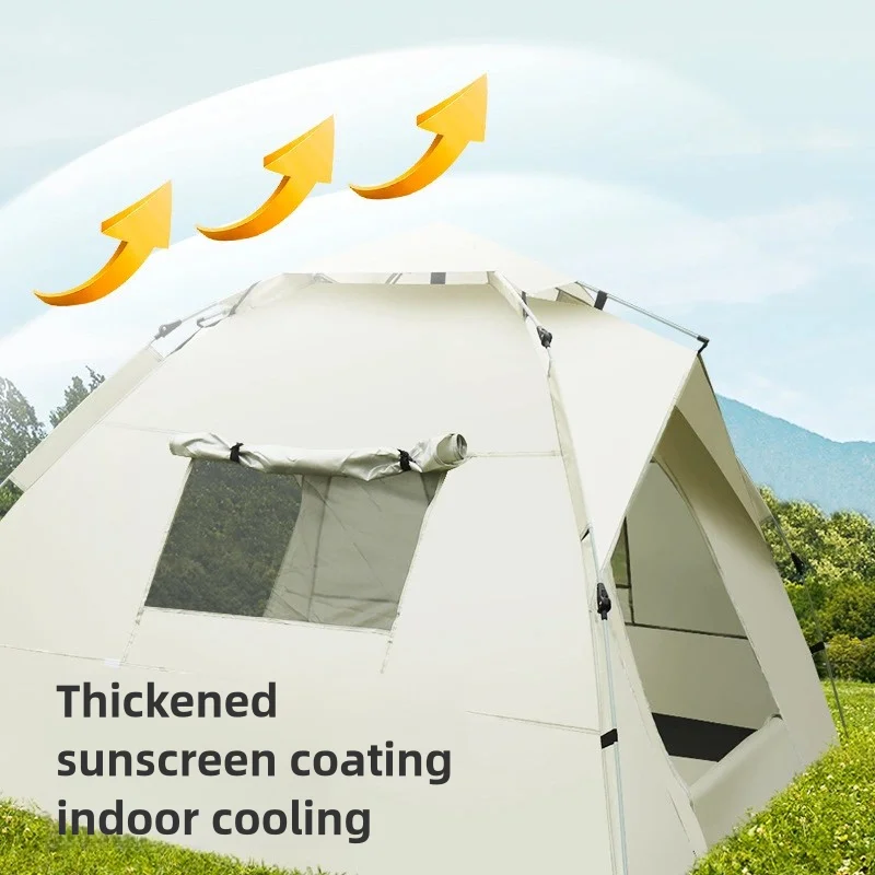 Automatic No-Build Tent for Outdoor Camping Waterproof and Sunscreen Quick Opening Anti-Mosquito for Beach Family Camping