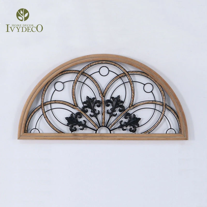 IVYDECO Best Gift Creative Metal Decoration Wall Wood Carved Art Hanging