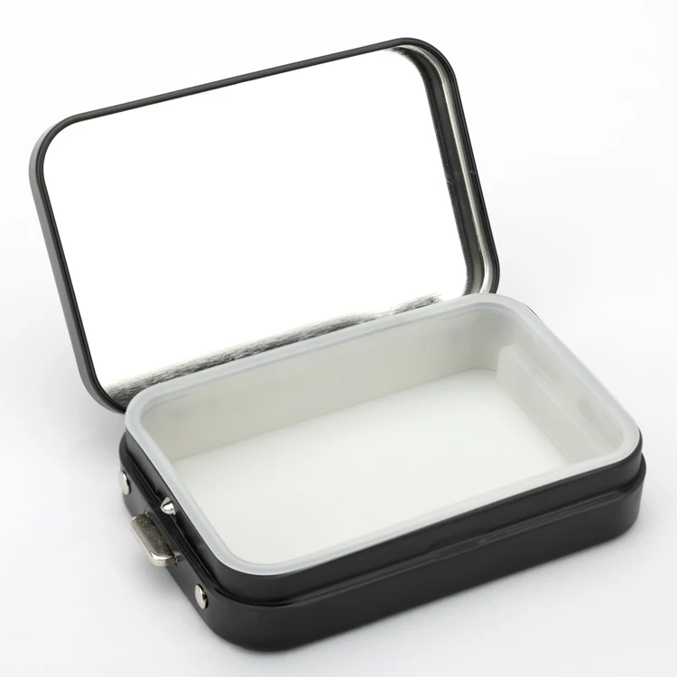 80*57*15mm Childproof Locked Flip Top Rolled Storage Pre Tin Metal Boxes