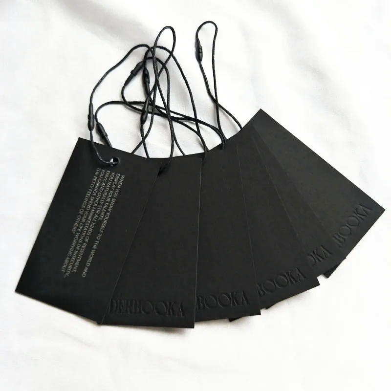 New Arrival Clothing Tag Design Cardboard Hangtag Clothing Taggs Labels Die Cut Paper Clothing Tag Hangtag With Custom Logo