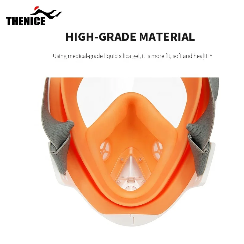 Thenice Anti-Fog Waterproof Full Dry Snorkel Goggles Full Face Diving Mask Set