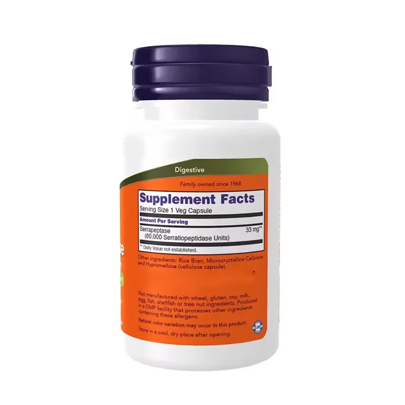 Vitahealthy OEM/ODM private label factory supply Halal natural organic Serrapeptase Enzyme Capsules Health Supplement dietary