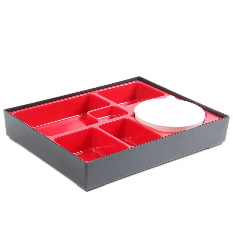 Premium 6 Compartment Traditional Extra Large Bento Box with Soup Insert