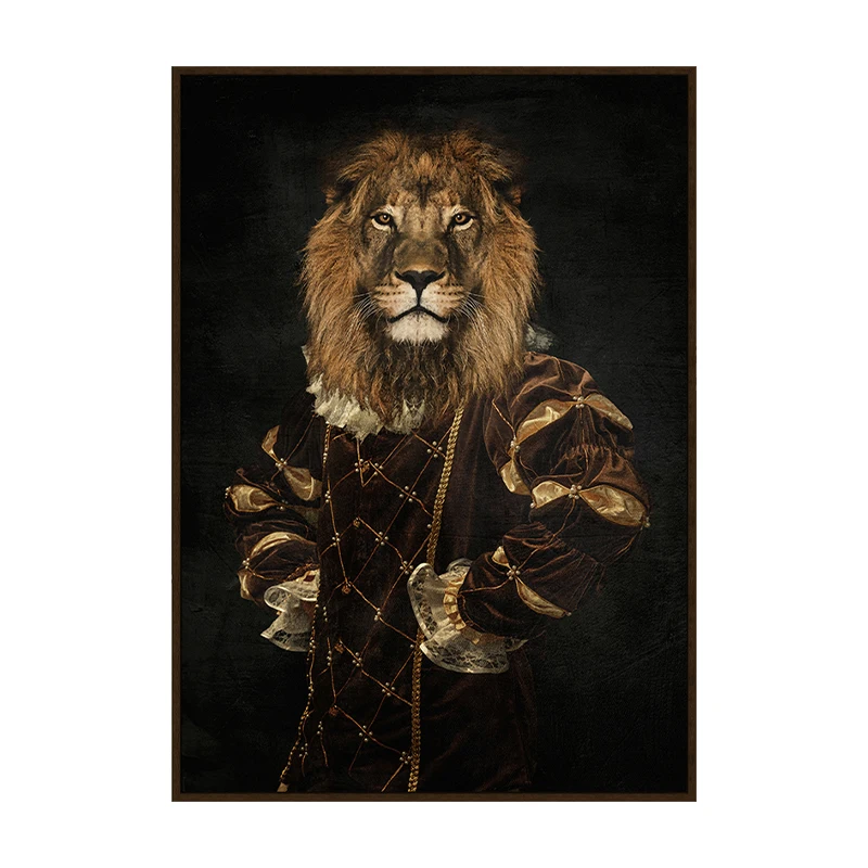 King Lion Canvas Art Painting By Numbers Bar Wall Art for Room Home Decor Graffiti Portait Framed Canvas