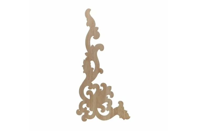 Maderotherapy Wood Carving Square Flower Pieces Decal Roman Column Toe Door Table Decoration Wood Solid Carving Ornamental Onlay