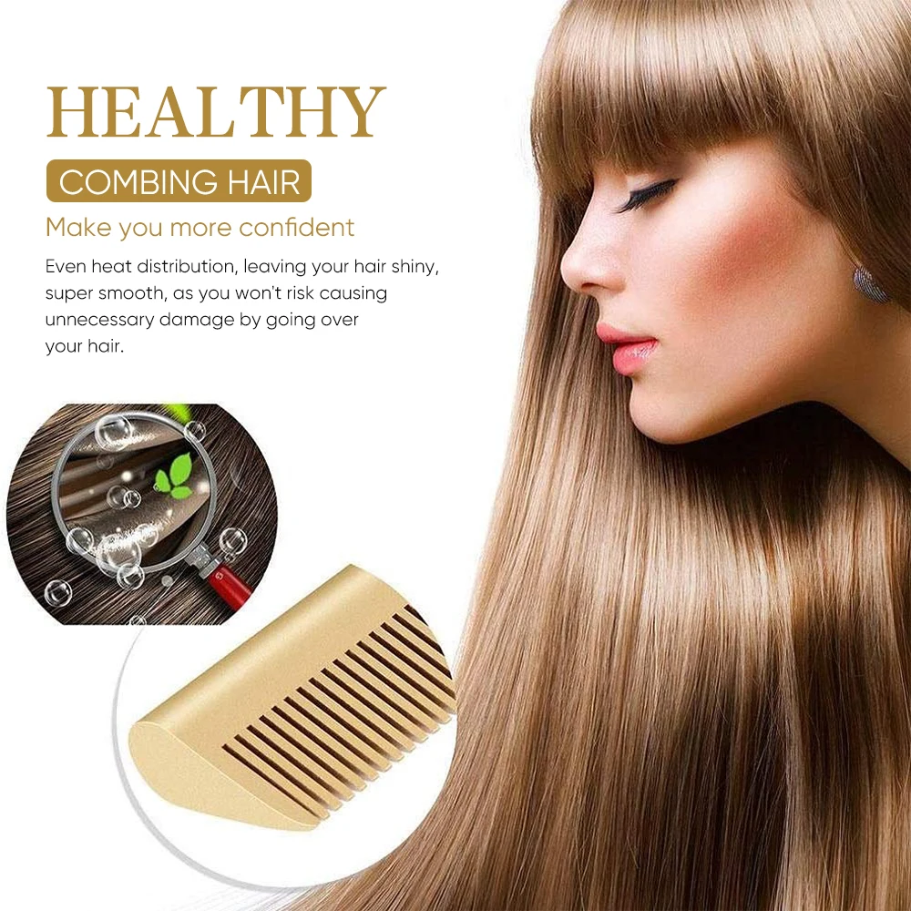 Titanium Flat Irons Hair Straightener 2 In 1 Electric Hot Comb Quick Hair Styler Portable Hair Brush Straightener