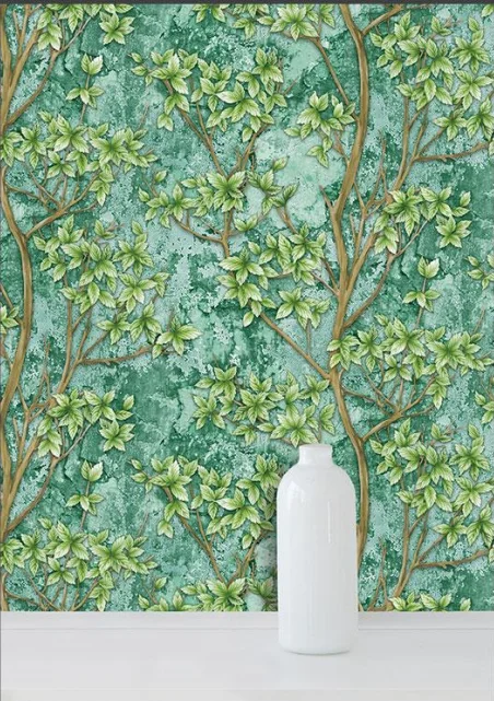 Factory Direct Sale botany textured wall waterproof 3d 53cm pvc wallpaper for bedroom walls,luxury Wallpaper made in China