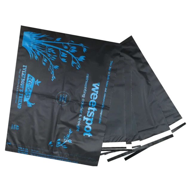 custom printed corn starch made biodegradable eco friendly plastic mailing courier bags with logo