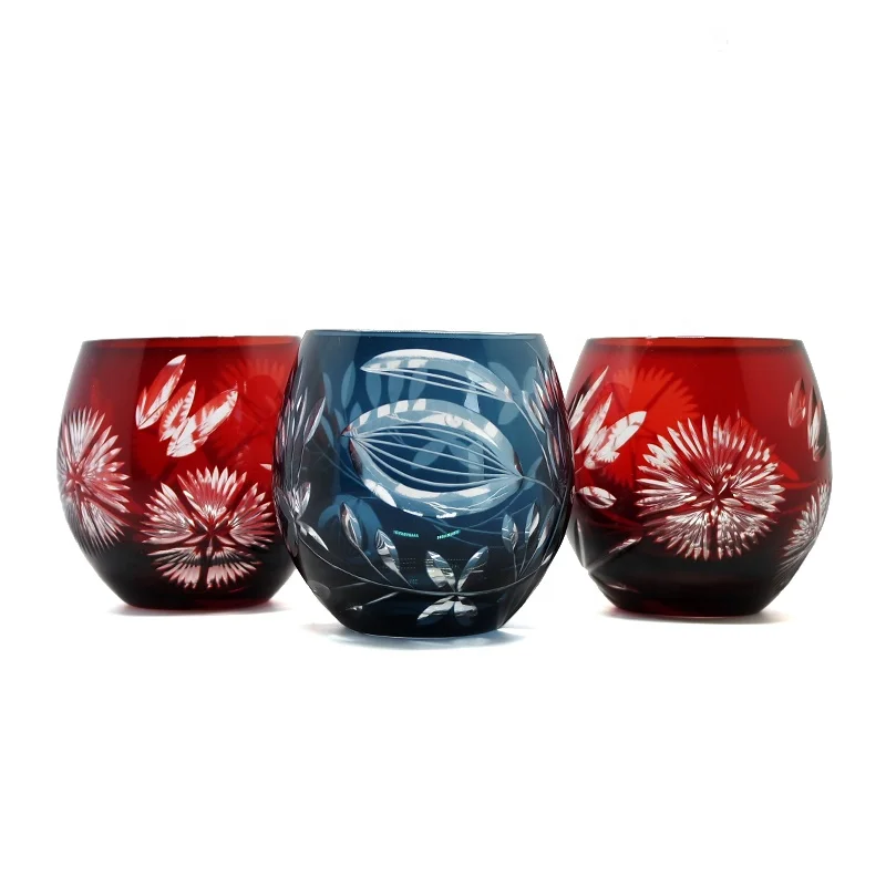 Multicolor Egg-Shaped 250ml/8oz Hand Carved Whisky Glass Chinese 400ml Disposable Pottery PC Parties Handmade Small Decoration