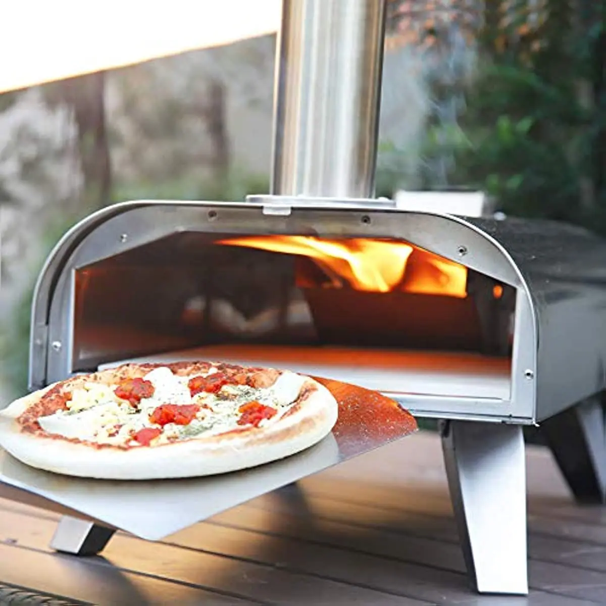 OUTDOORS Pizza Ovens Countertop Pellet BBQ Grill Wood Fired Pizza Maker Portable Stainless Steel Pizza Grill