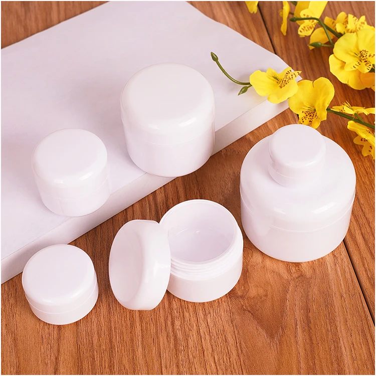 Hot sale empty 5g 10g 20g 30g white pet body butter jar with lid cream cosmetic plastic jars