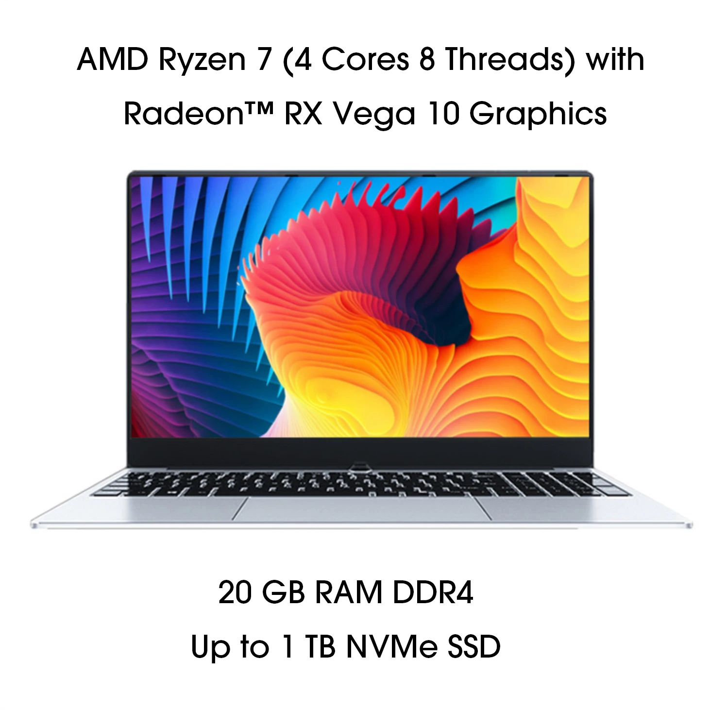 
Factory made cheap laptop AMD R7 4 cores 8 threads 20GB RAM 10 Cores GPU Equivalent Core i7 8850U 