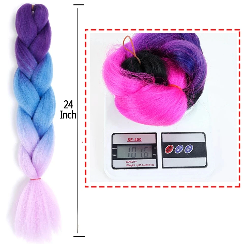 Jumbo Braid Hair 24 Inch Synthetic Hair Attachment for Briads Expression Extensions for Twist Box Crochet Braiding Hair for Girl