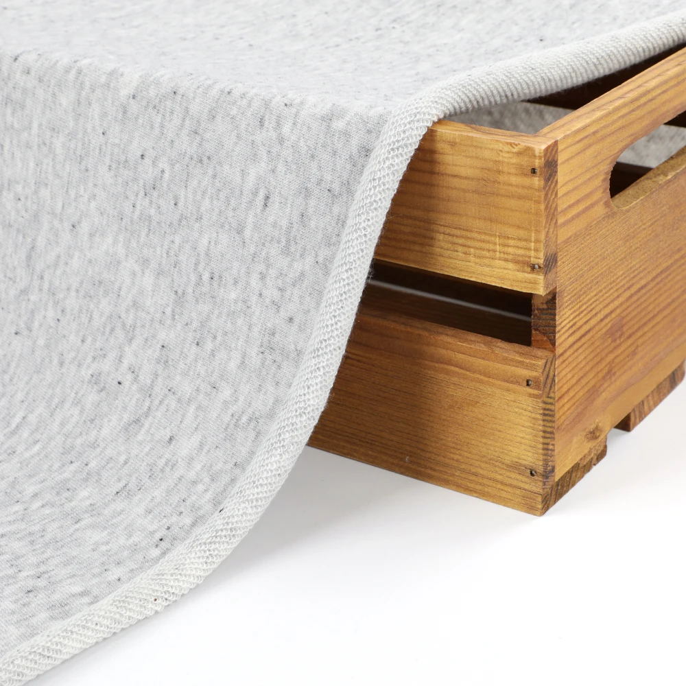 Factory Price yarn dyed polyester arganic cotton grey knitted french terry fabrics for bathrobes