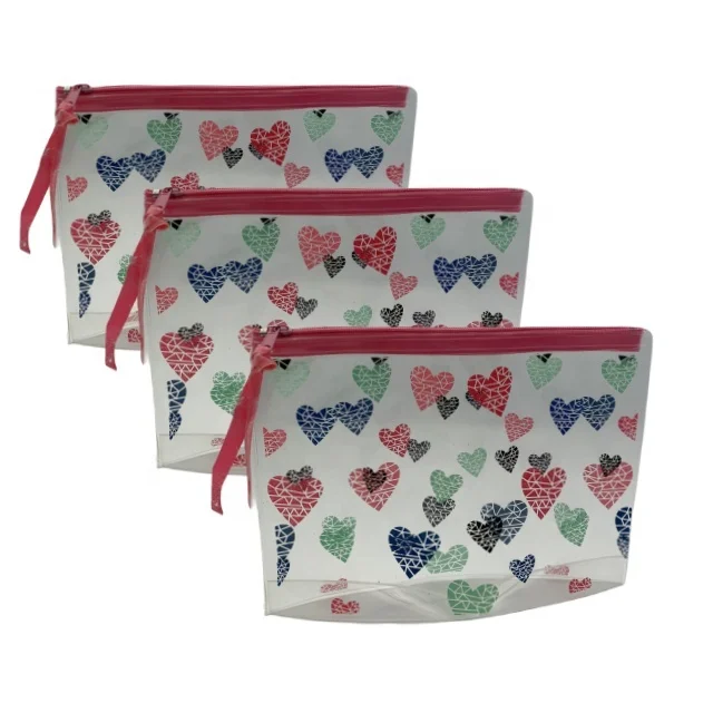 Custom printed eco-friendly plastic EVA PVC packaging zipper Cosmetic pvc bag