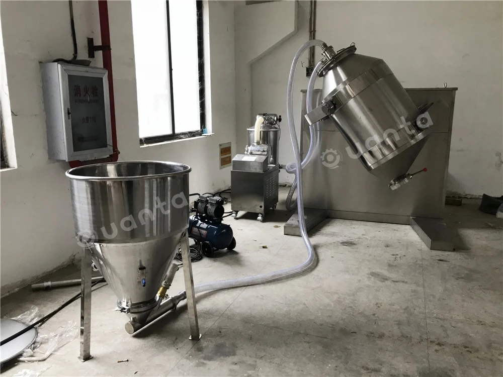 3D rotating drum powder mixer