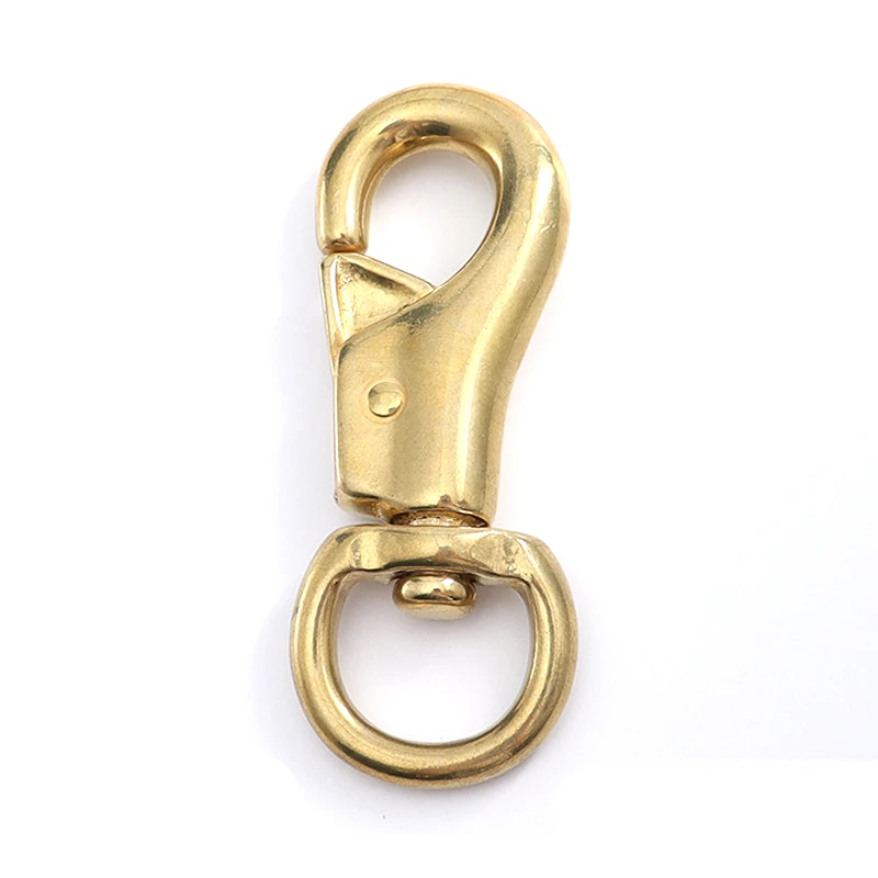 High Quality Solid Brass Navy Buckle Key Chain Fixed Hook Custom Pure Copper Handbag Shoulder Strap Snap Hooks