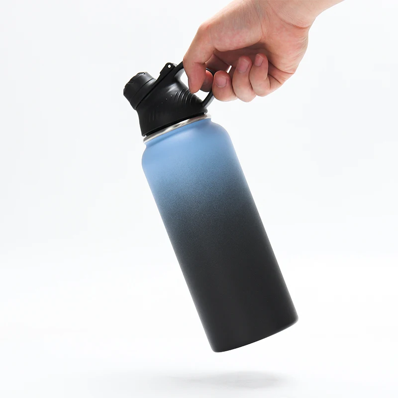 Gym Sports Insulated Water Bottle 1 Liter Cheap Kids School Stainless Steel Water Bottle With Straw Lid