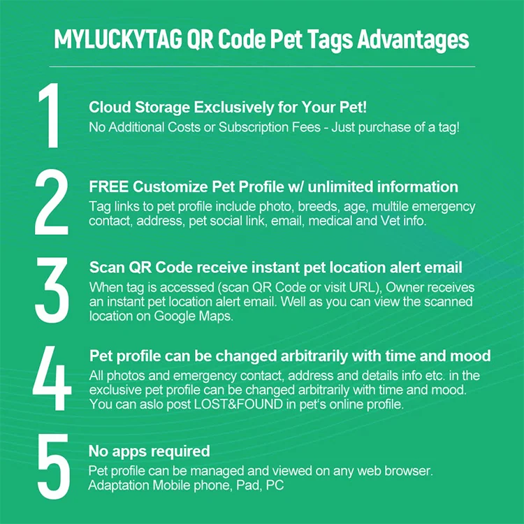 Pet  2D QR Code Scannable Pet ID Tag Stainless Steel QR Code Pet ID Tags Dog Tags