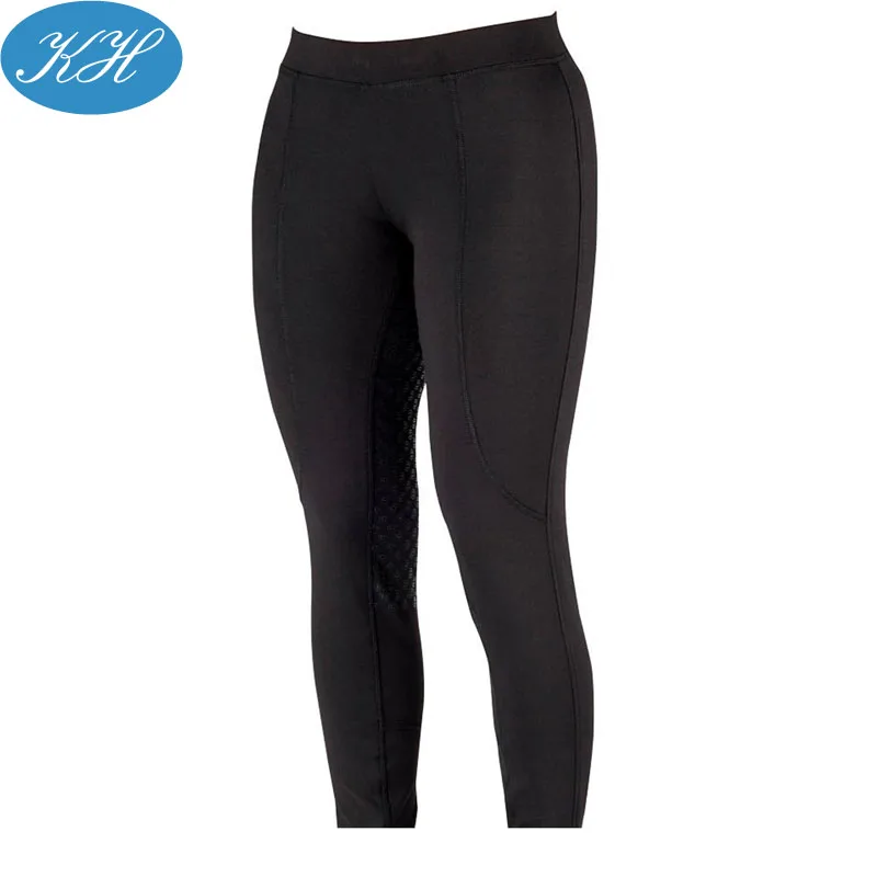 Custom Beige Outdoor Woman Equestrian Jodhpurs Breeches Horse Riding Pants Tights With Pocket