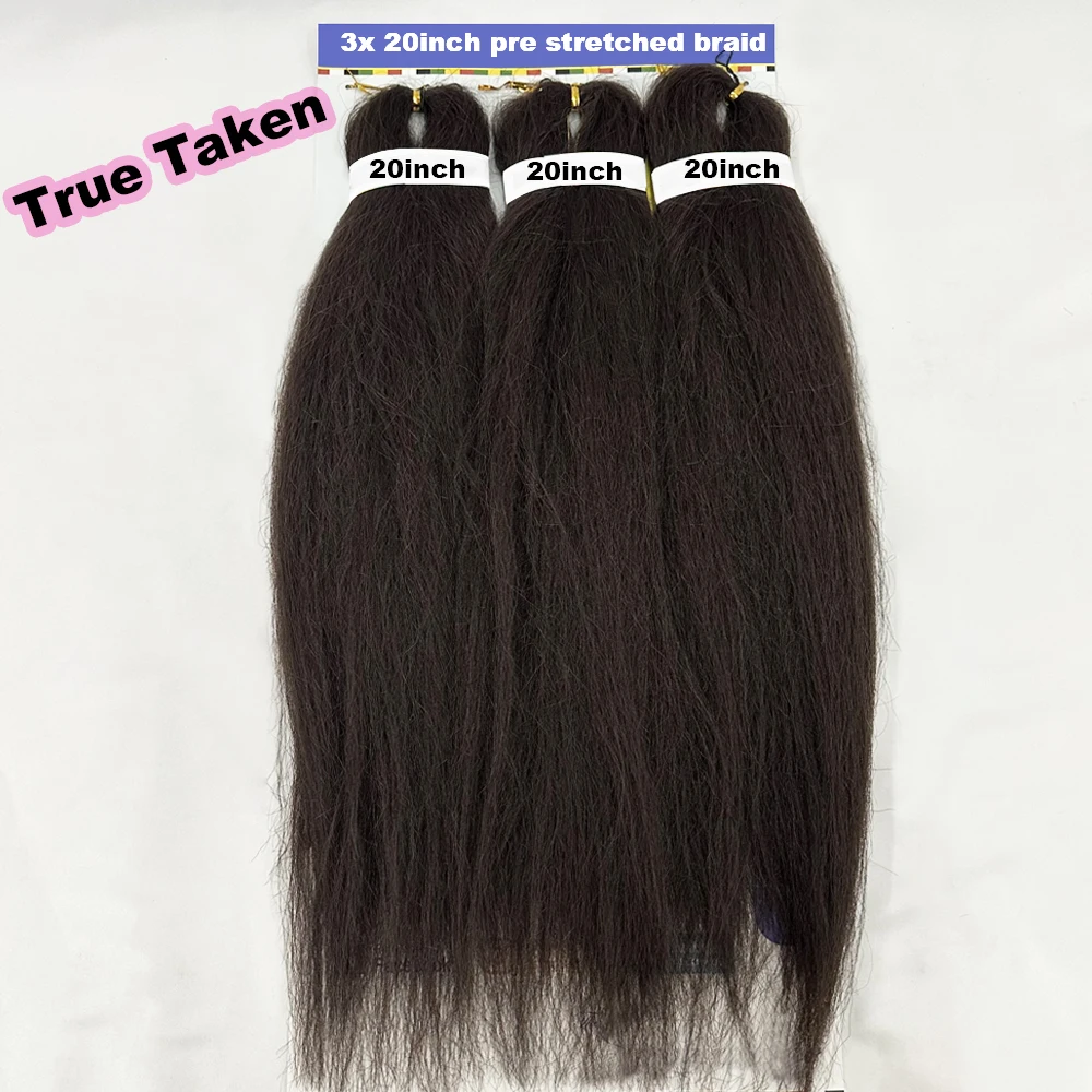 Hot selling short 3x pre stretched braiding hair 20inch touch soft fluffy braiding hair 40inch crochet braids