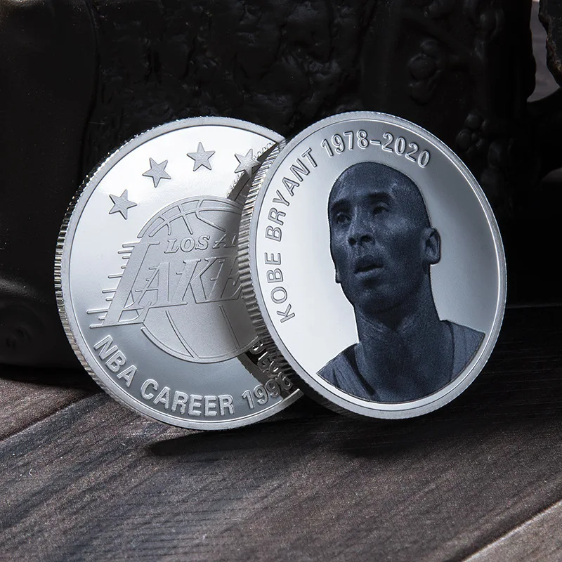 Kobe Bryant 1978-2020 set 4 gold silver plated metal decorative coin, NBA Lakers MBMBA players Commemorative Coins