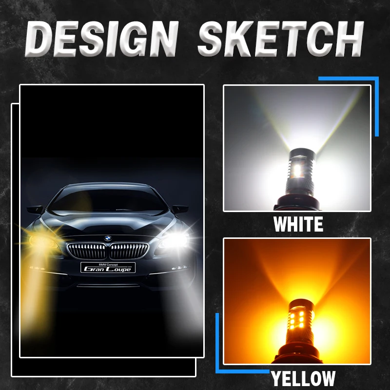 Dual Color 1157 BAY15D P21/5W Led T20 7443 W21/5W Led Bulb T25 3157 P27/7W Car DRL Turn Signal Lamp Auto Lights Bulb 12V