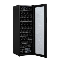 46 бутылок, стеклянная дверь, отдельно стоящая, компрессор, охлаждение вина, Диспенсер, холодильник