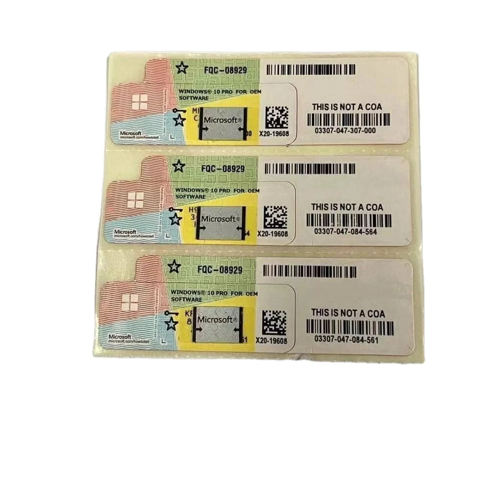 
Multi-Language Online Activation Win 10 Pro OEM Digital License Sticker For Microsoft Windows 10 Pro Key Label 