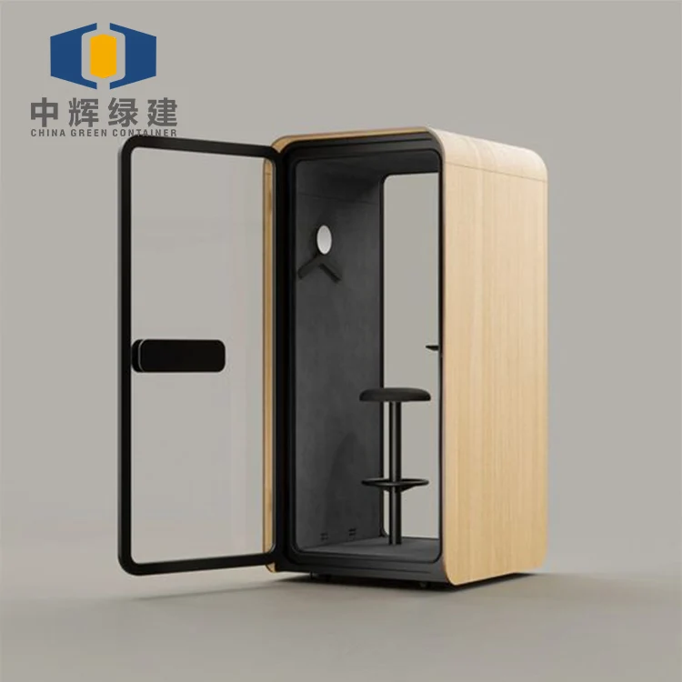 CGCH Acoustic Material Soundproof Office Smart Soundproof Frosted Tempered Glass Office  Noise Cancelling Low Carbon Phone Booth