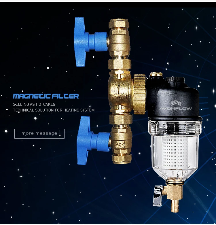 14000 Gauss Magnetic Filter Boilers 5/4' 3/4' 1' Dirt Separator Household Water Filters Made Activated Carbon ABS Material