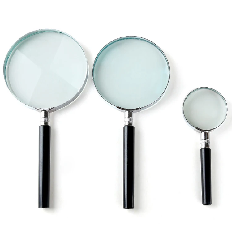 75mm Semi-metal Portable Handheld Reading Magnifier Glass Lens Magnifier Wholesale